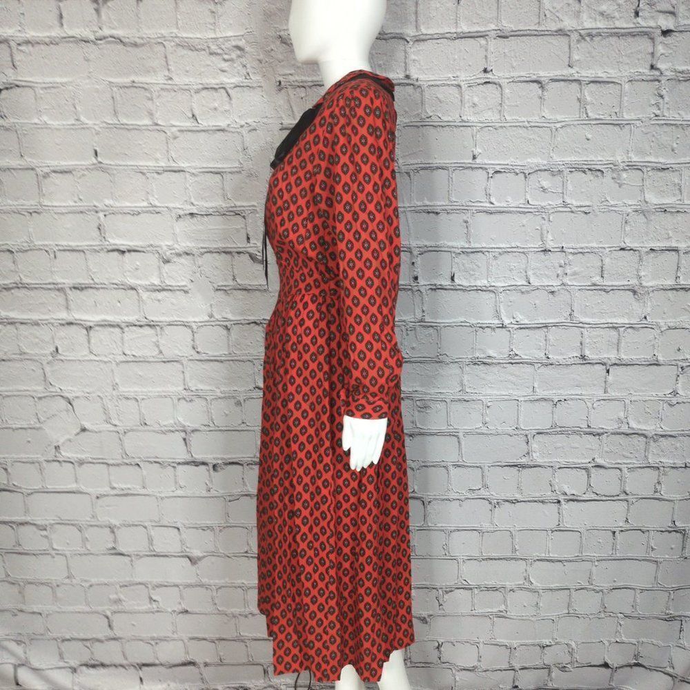 Vintage Lanz Originals Maxi Dress, c 1970s Black/Red, Size 7/8 - Picture 3 of 12